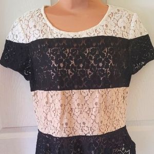 DKNY lace peplum top